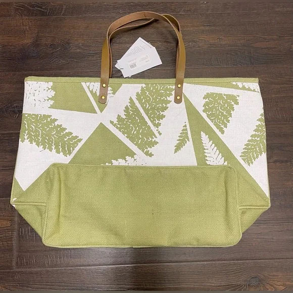 MANAOLA Kahone Set Palapalai Celadon Green Tote Bag & Pouch - Picture 3 of 7